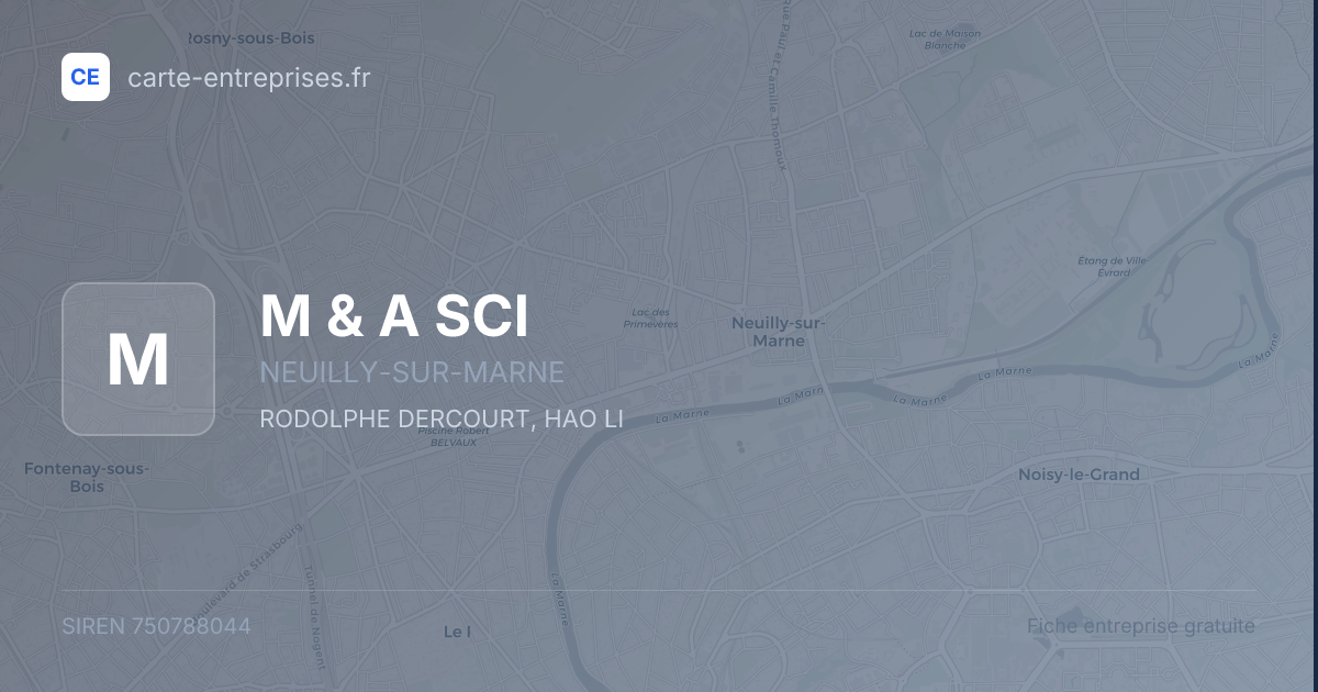 M & A SCI — 750788044 — fiche entreprise