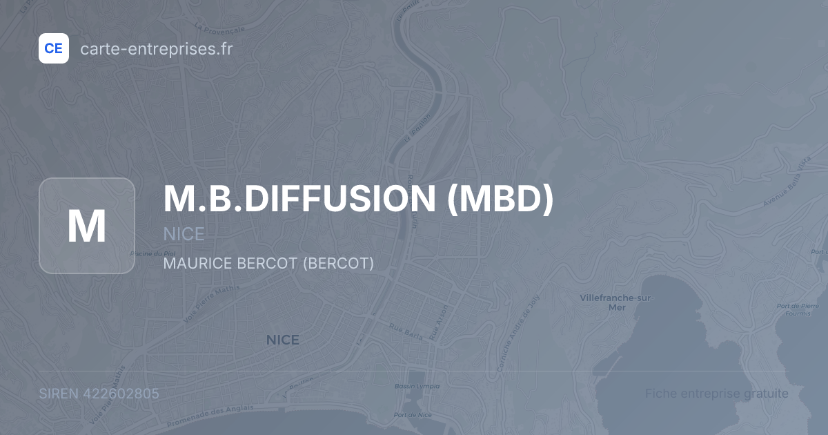 M.B.DIFFUSION (MBD) — 422602805 — fiche entreprise