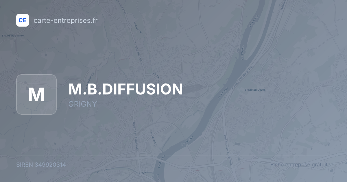 M.B.DIFFUSION — 349920314 — fiche entreprise