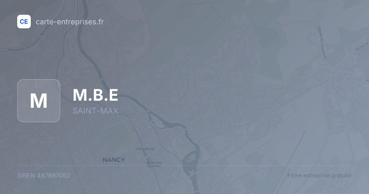M.B.E — 487897092 — fiche entreprise