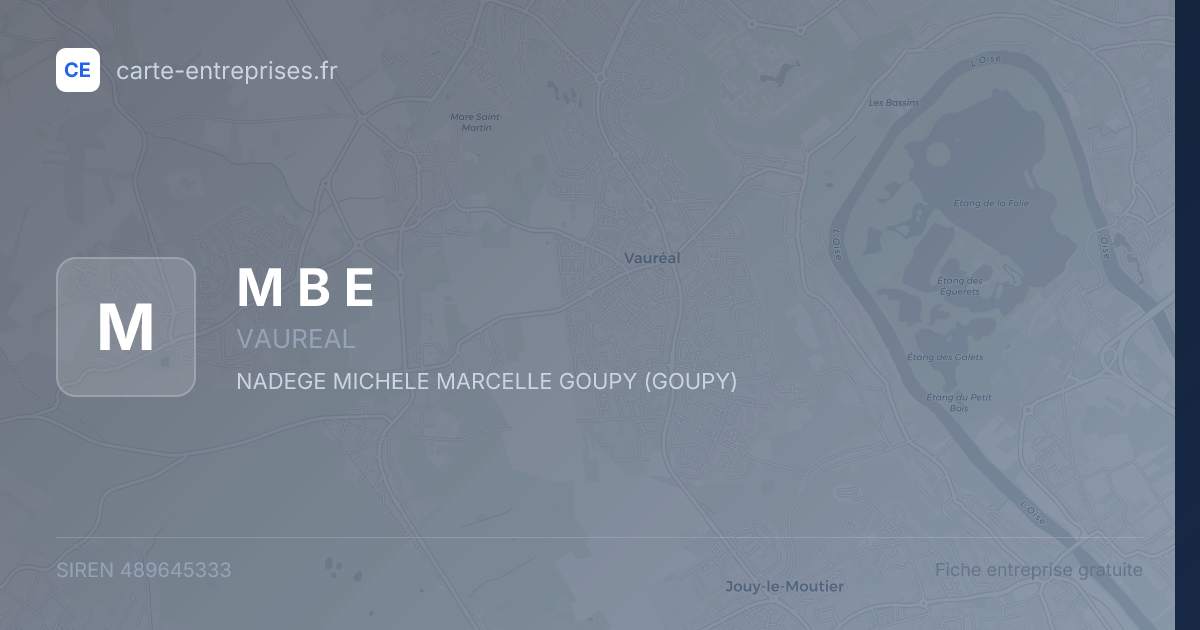 M B E — 489645333 — fiche entreprise