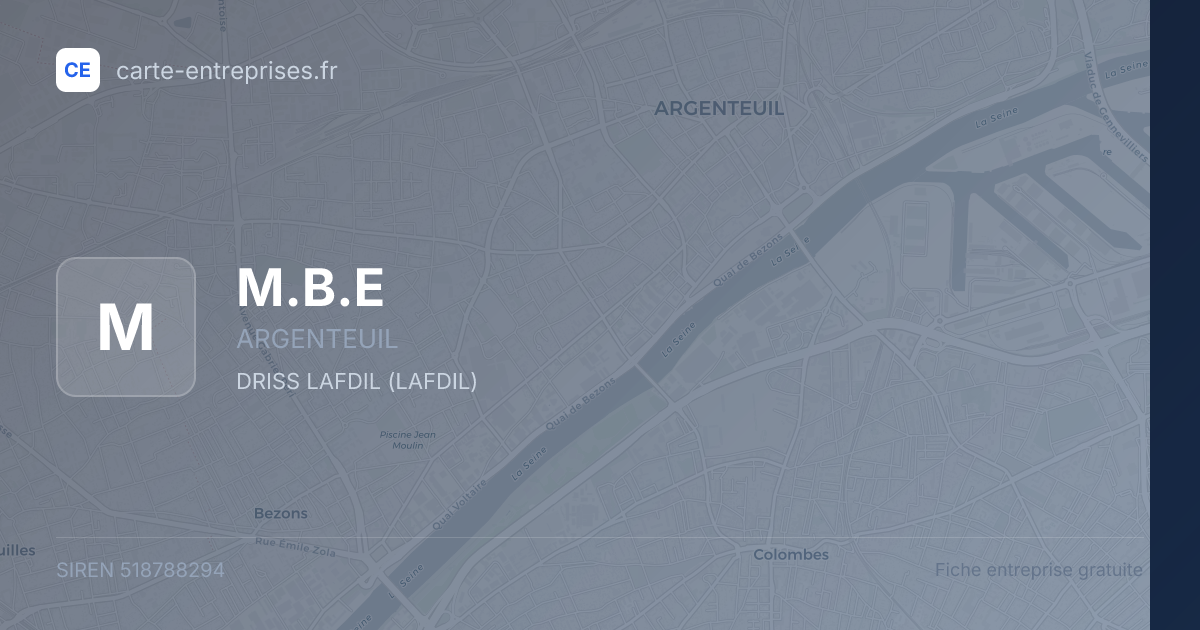 M.B.E — 518788294 — fiche entreprise