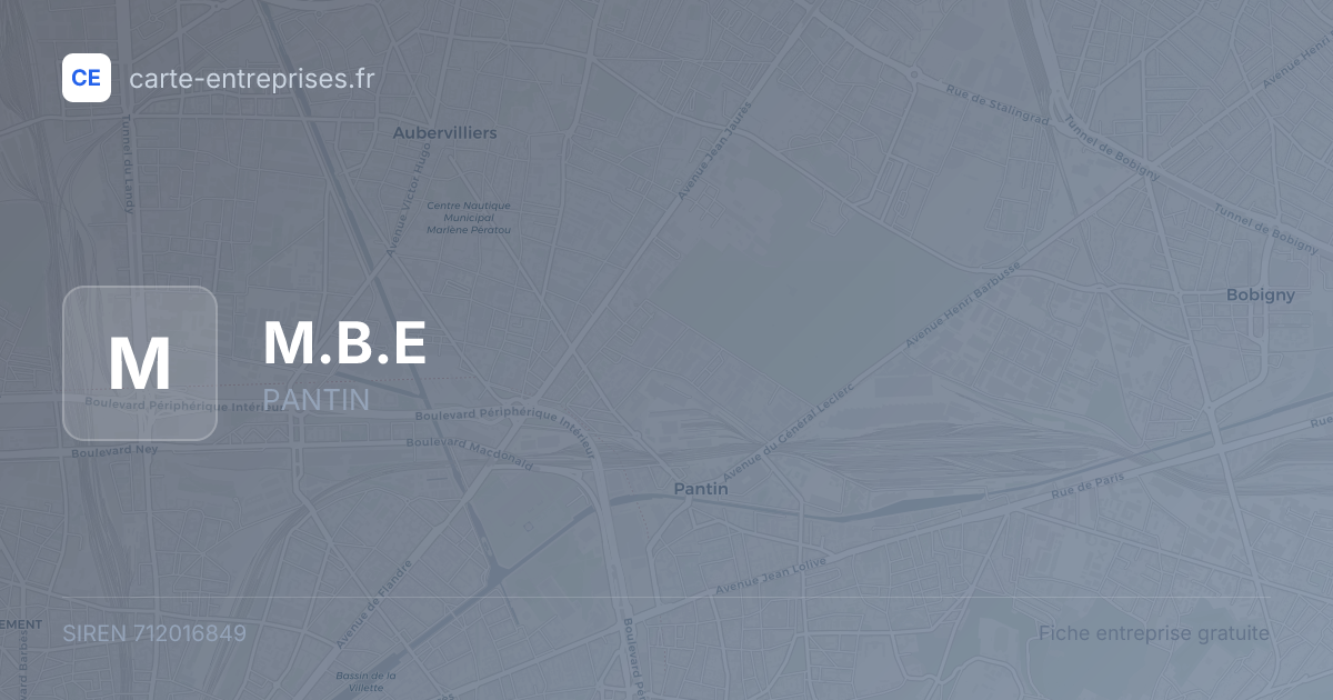 M.B.E — 712016849 — fiche entreprise