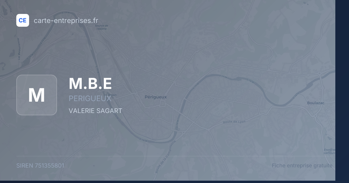 M.B.E — 751355801 — fiche entreprise
