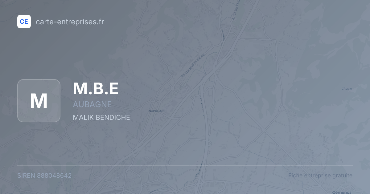 M.B.E — 888048642 — fiche entreprise