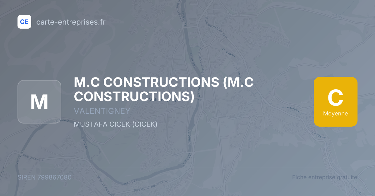 M.C CONSTRUCTIONS — 799867080 — fiche entreprise