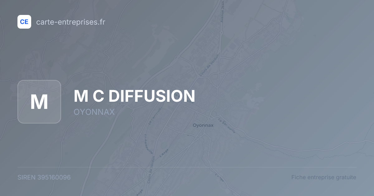 M C DIFFUSION — 395160096 — fiche entreprise
