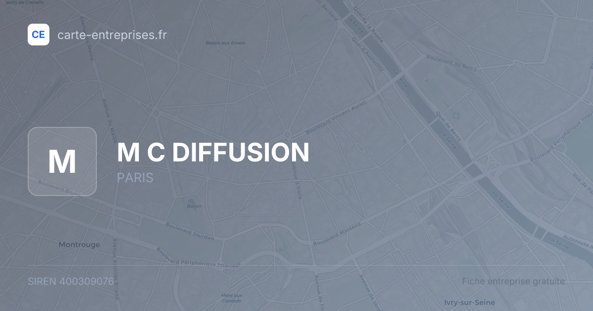 M C DIFFUSION — 400309076 — fiche entreprise