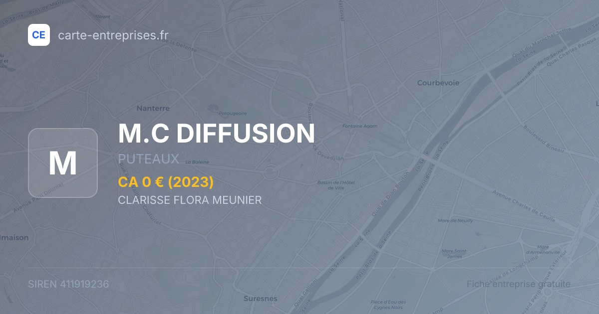 M.C DIFFUSION — 411919236 — fiche entreprise