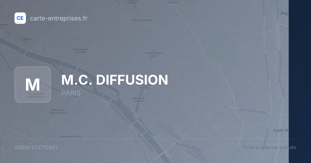 M.C. DIFFUSION — 422712661 — fiche entreprise