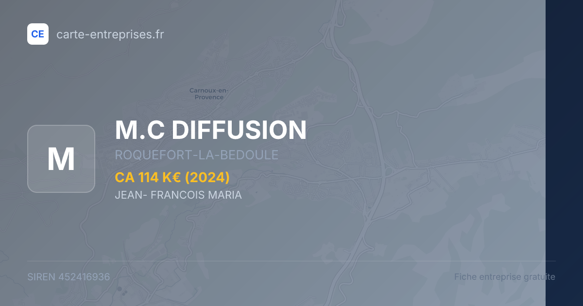 M.C DIFFUSION — 452416936 — fiche entreprise