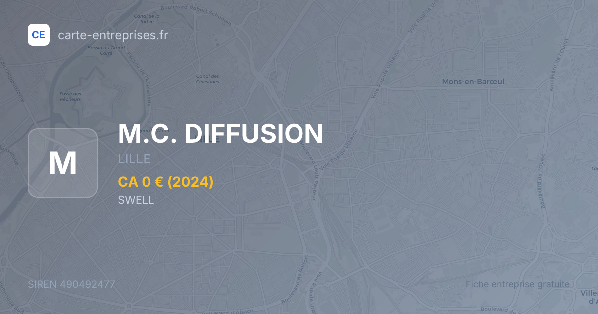 M.C. DIFFUSION — 490492477 — fiche entreprise