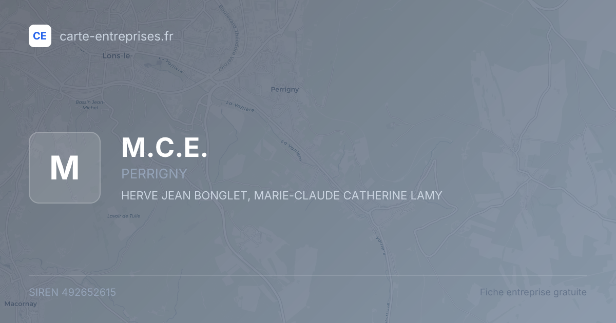 M.C.E. — 492652615 — fiche entreprise