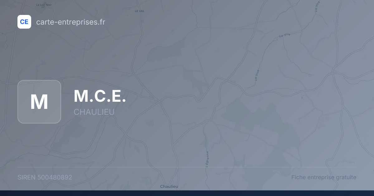 M.C.E. — 500480892 — fiche entreprise