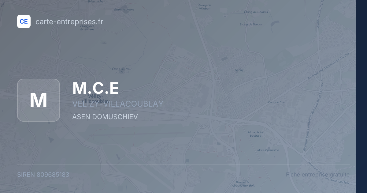 M.C.E — 809685183 — fiche entreprise