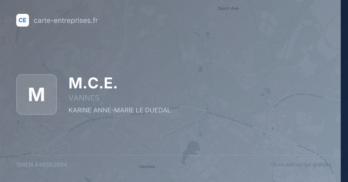M.C.E. — 848593604 — fiche entreprise