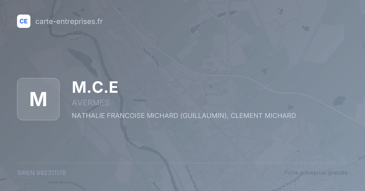 M.C.E — 892311176 — fiche entreprise