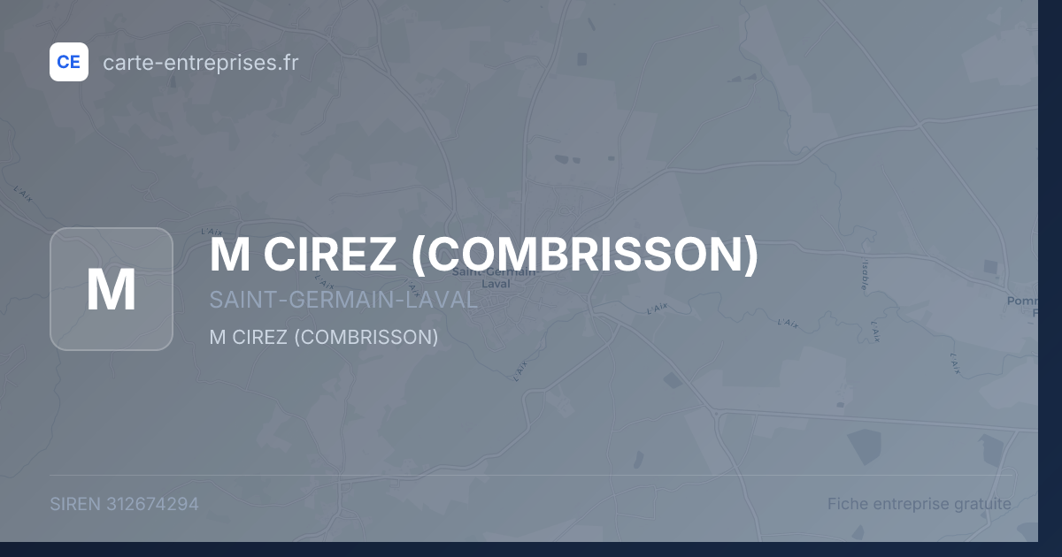 M CIREZ (COMBRISSON) — 312674294 — fiche entreprise