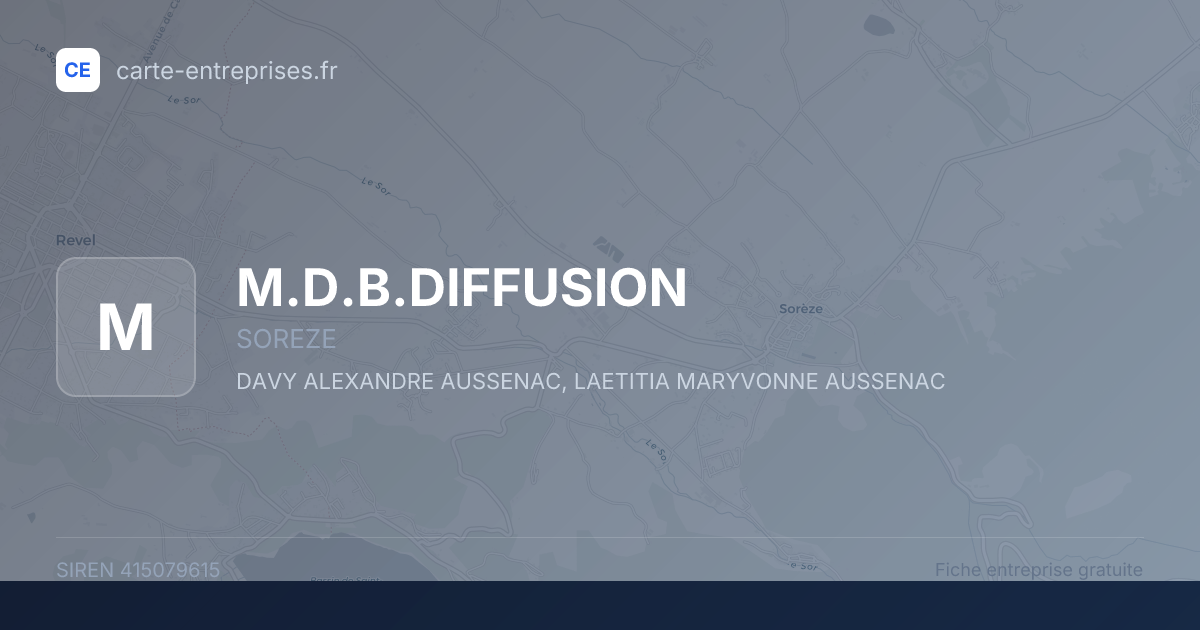 M.D.B.DIFFUSION — 415079615 — fiche entreprise