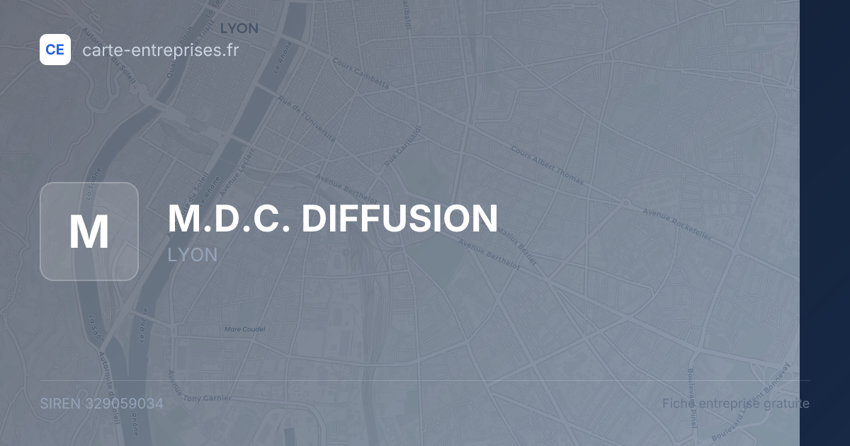 M.D.C. DIFFUSION — 329059034 — fiche entreprise