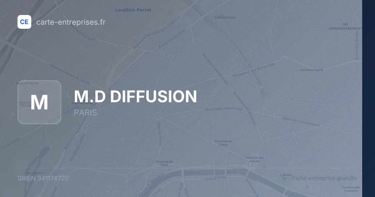 M.D DIFFUSION — 341174720 — fiche entreprise
