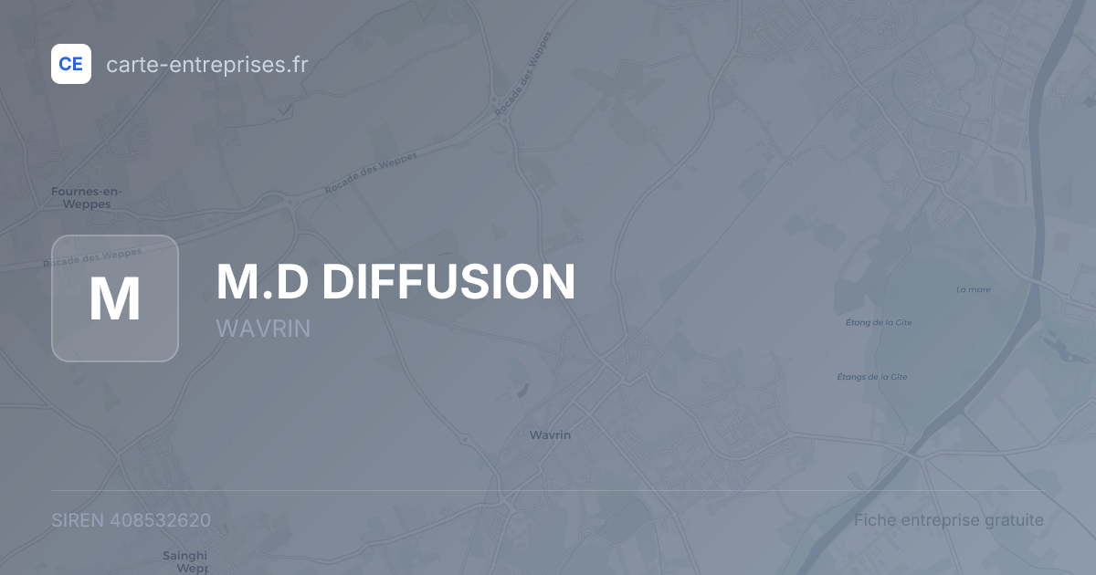 M.D DIFFUSION — 408532620 — fiche entreprise