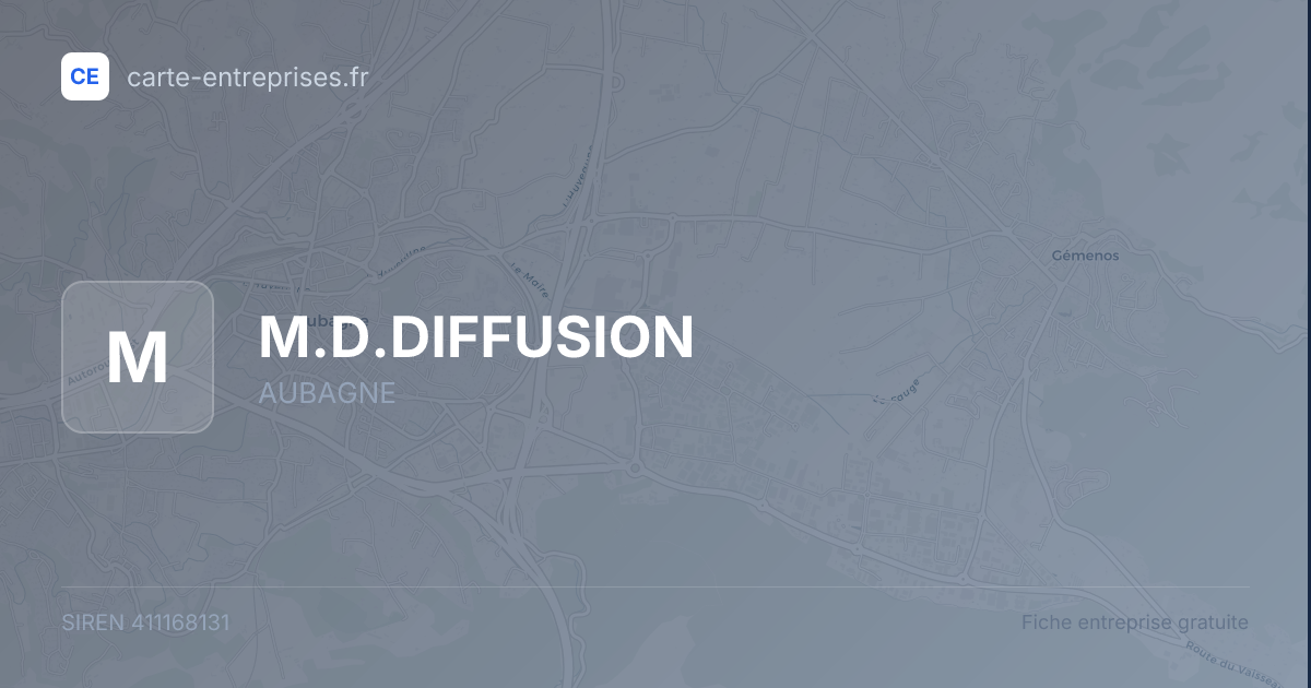 M.D.DIFFUSION — 411168131 — fiche entreprise