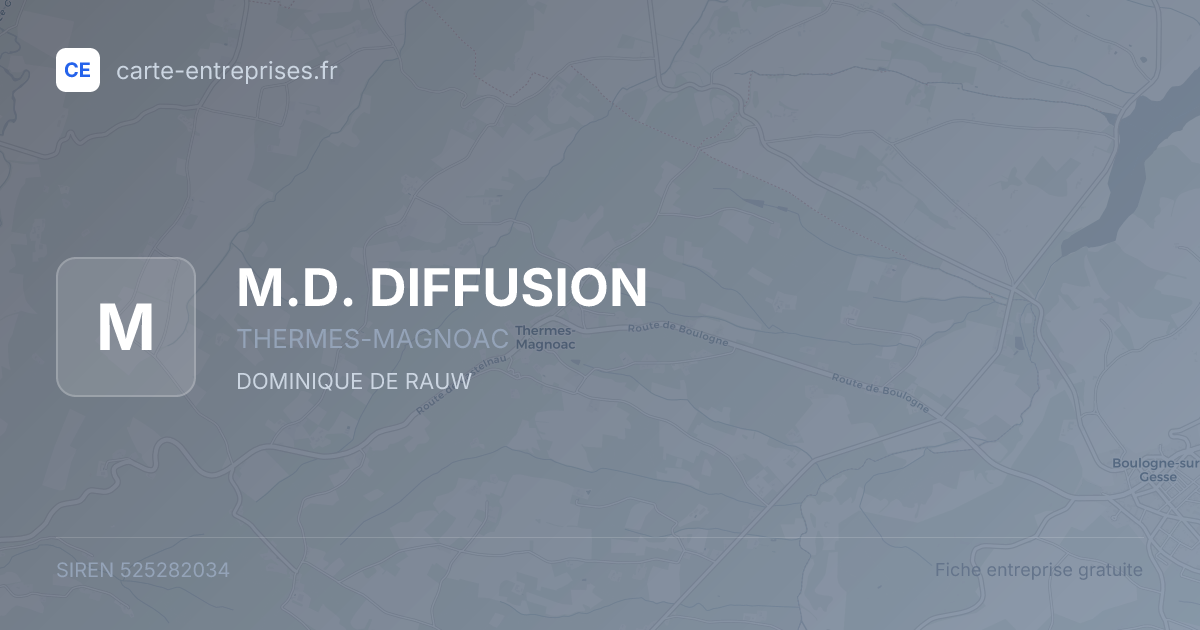 M.D. DIFFUSION — 525282034 — fiche entreprise