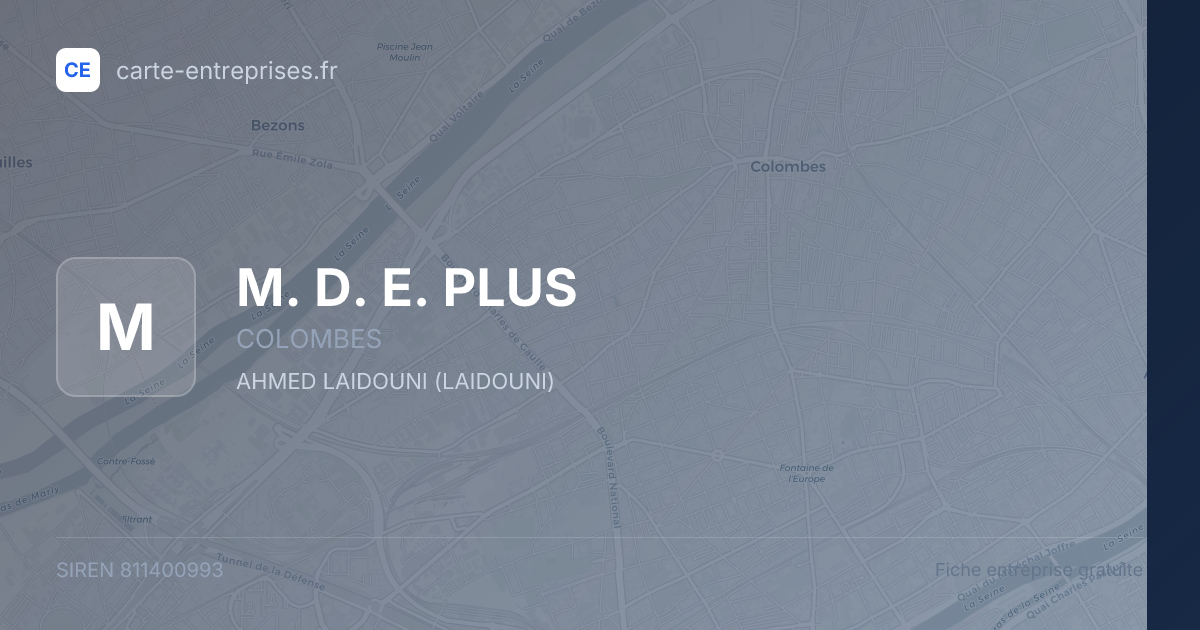 M. D. E. PLUS — 811400993 — fiche entreprise