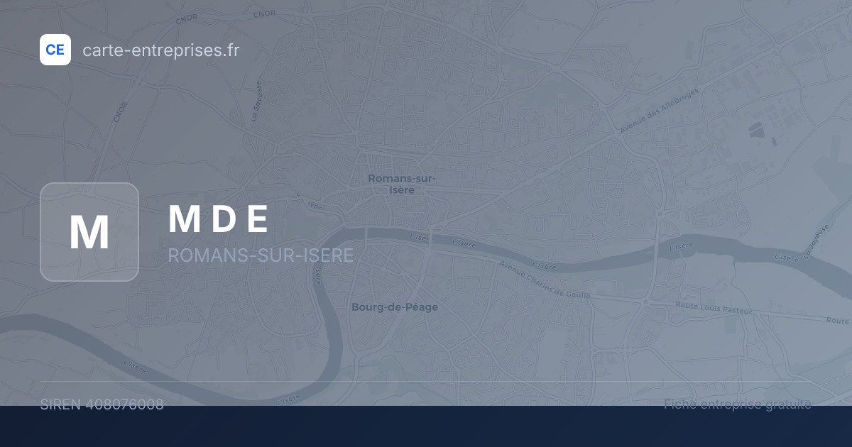 M D E — 408076008 — fiche entreprise