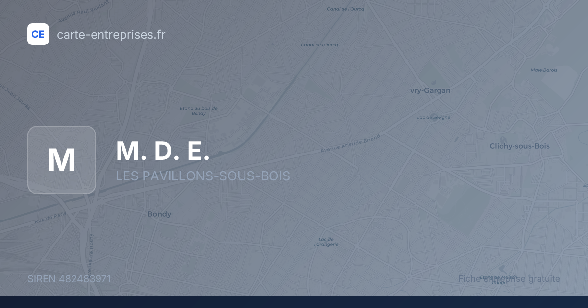 M. D. E. — 482483971 — fiche entreprise
