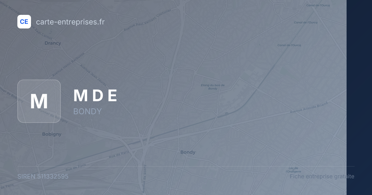 M D E — 511332595 — fiche entreprise