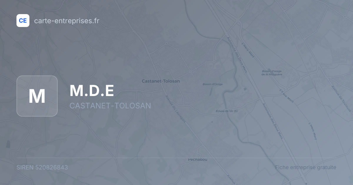 M.D.E — 520826843 — fiche entreprise