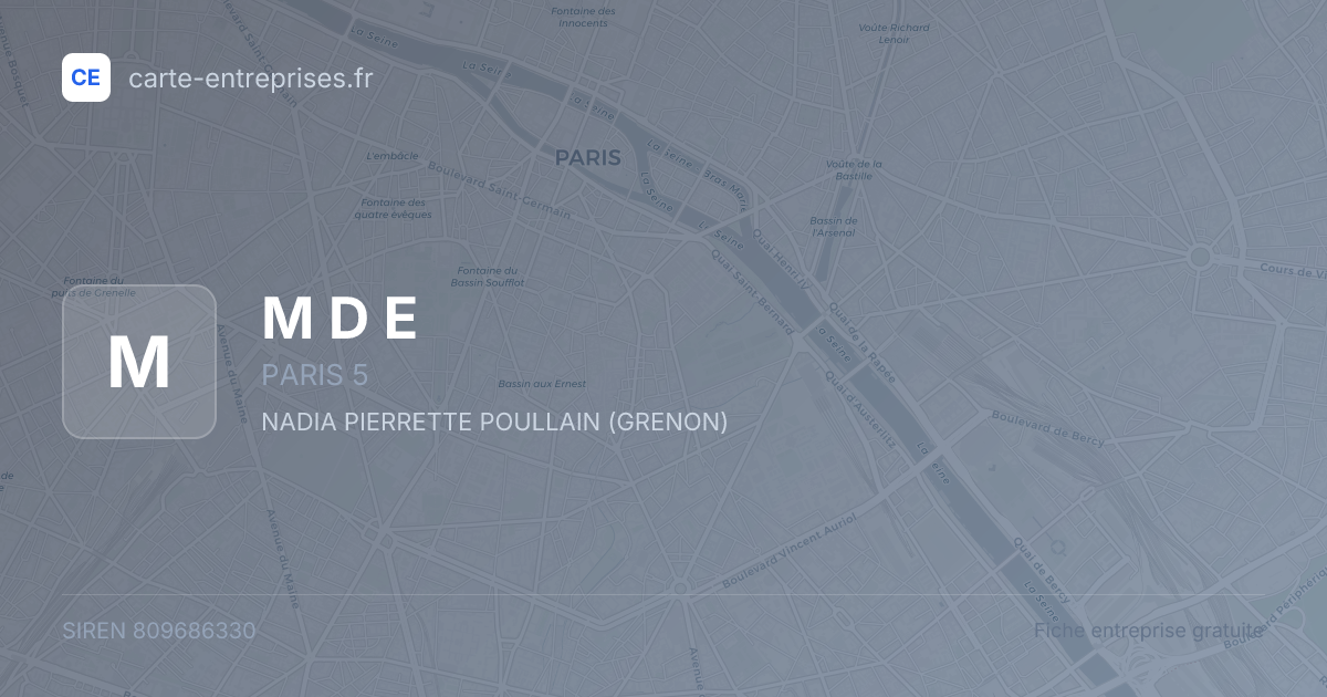 M D E — 809686330 — fiche entreprise