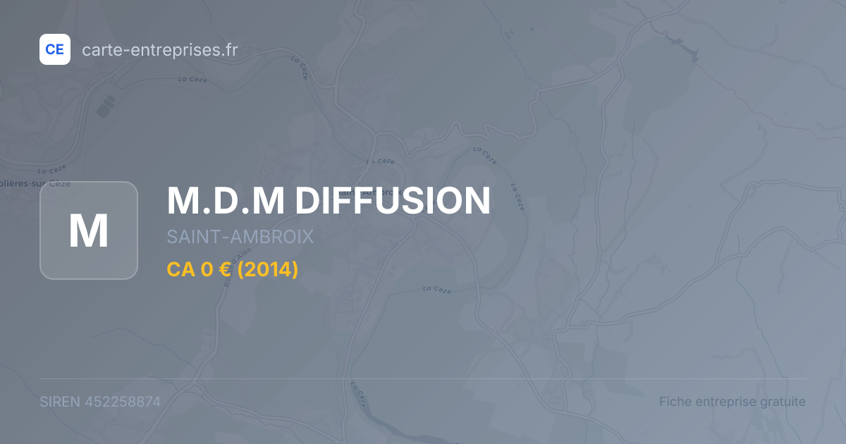 M.D.M DIFFUSION — 452258874 — fiche entreprise