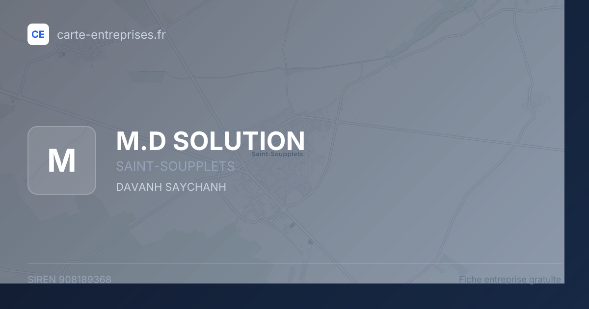 M.D SOLUTION — 908189368 — fiche entreprise