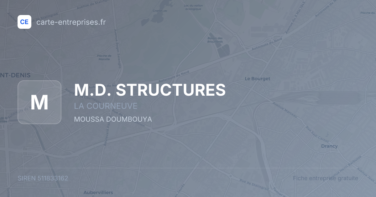 M.D. STRUCTURES — 511833162 — fiche entreprise