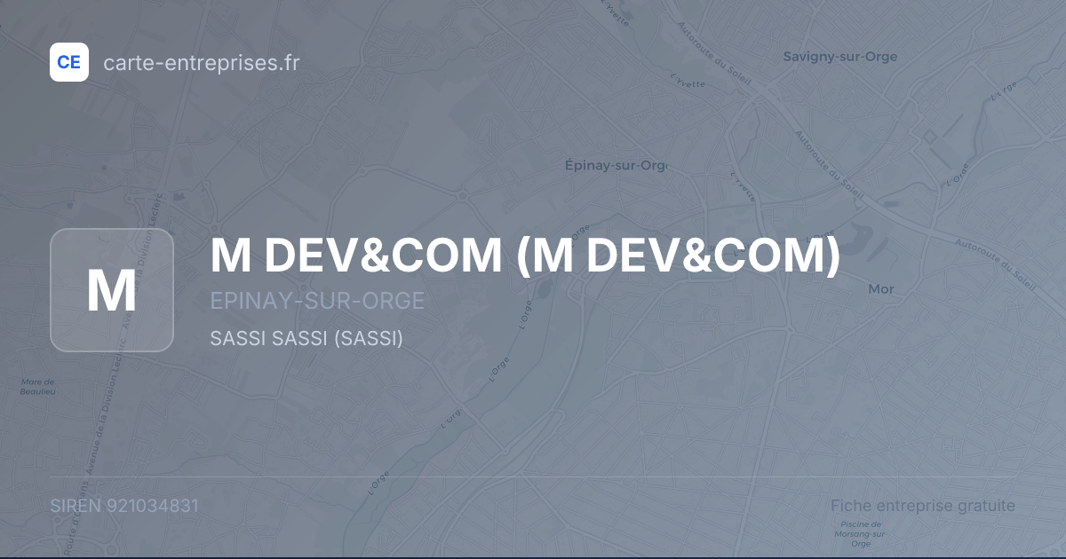 M DEV&COM — 921034831 — fiche entreprise