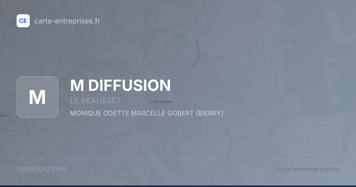 M DIFFUSION — 508270915 — fiche entreprise