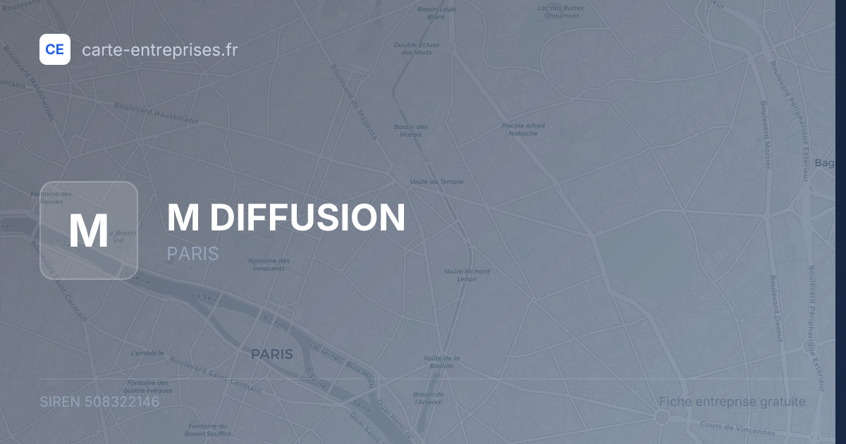 M DIFFUSION — 508322146 — fiche entreprise