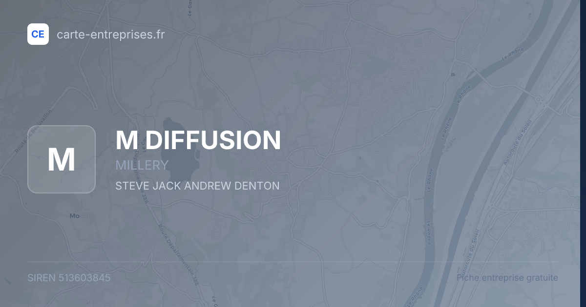 M DIFFUSION — 513603845 — fiche entreprise
