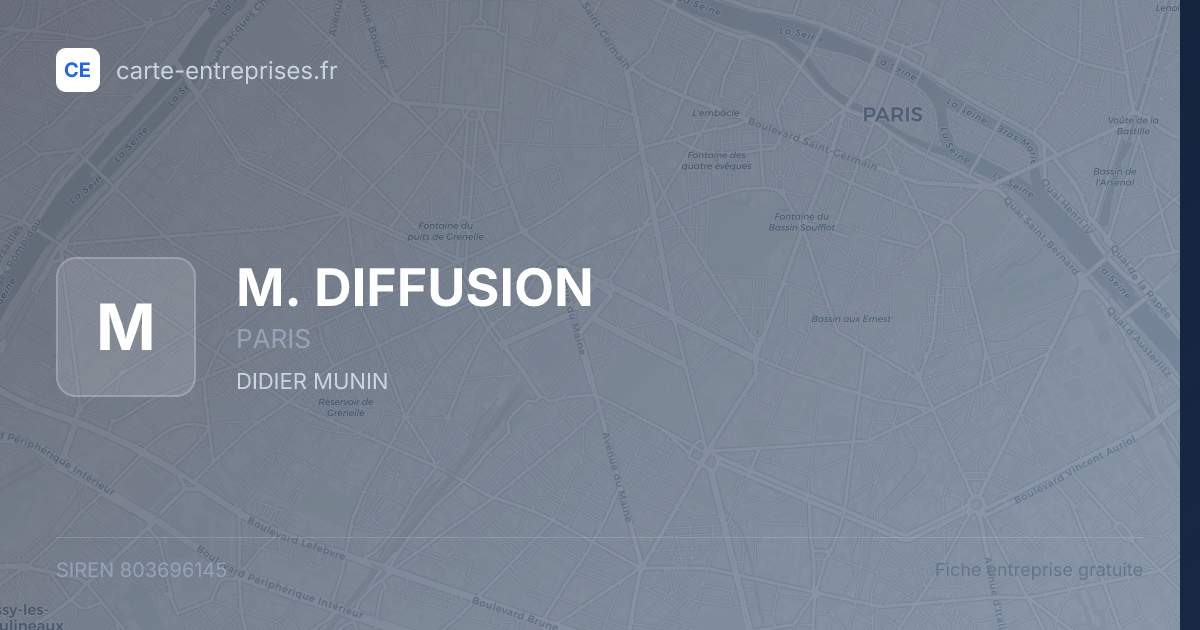 M. DIFFUSION — 803696145 — fiche entreprise