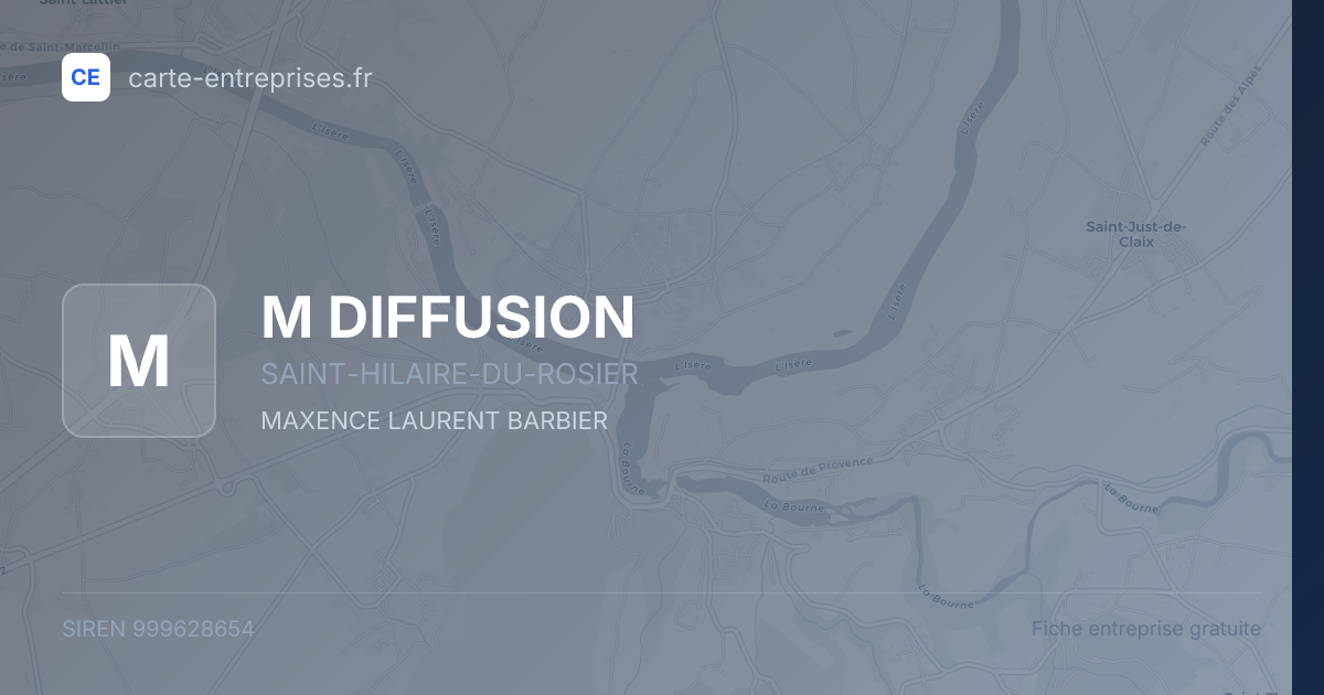 M DIFFUSION — 999628654 — fiche entreprise