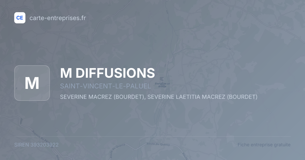 M DIFFUSIONS — 393203922 — fiche entreprise