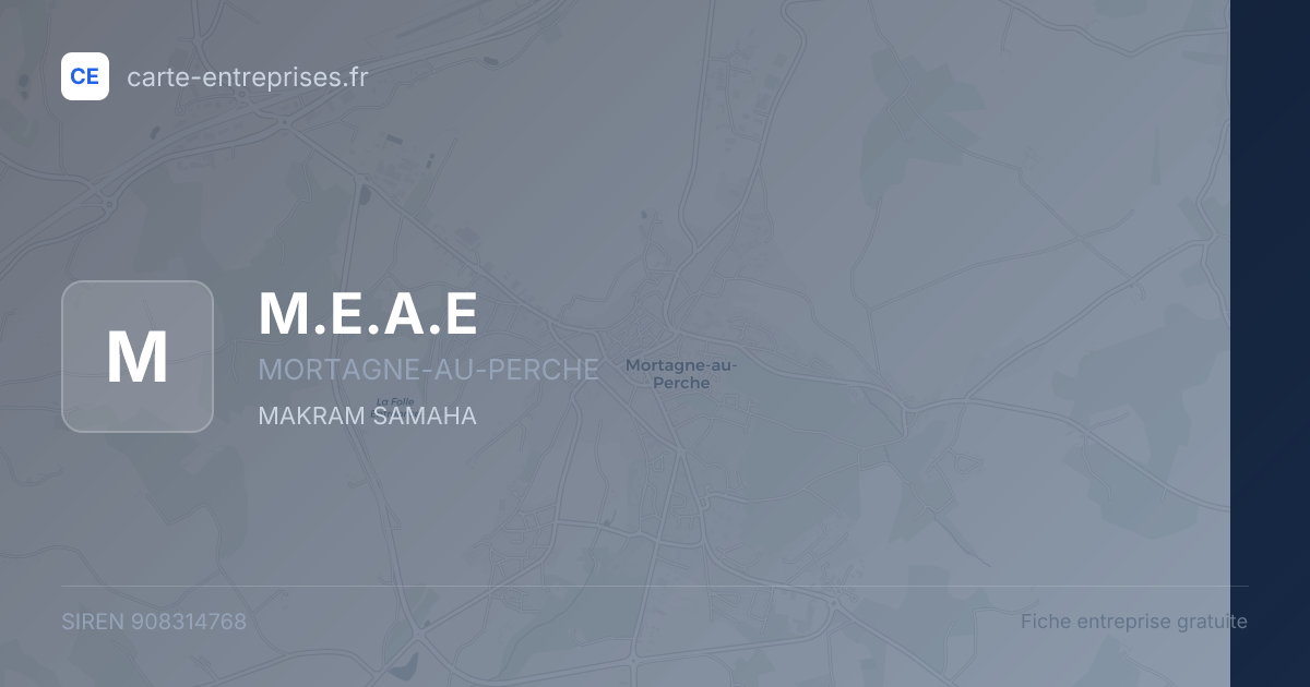 M.E.A.E — 908314768 — fiche entreprise