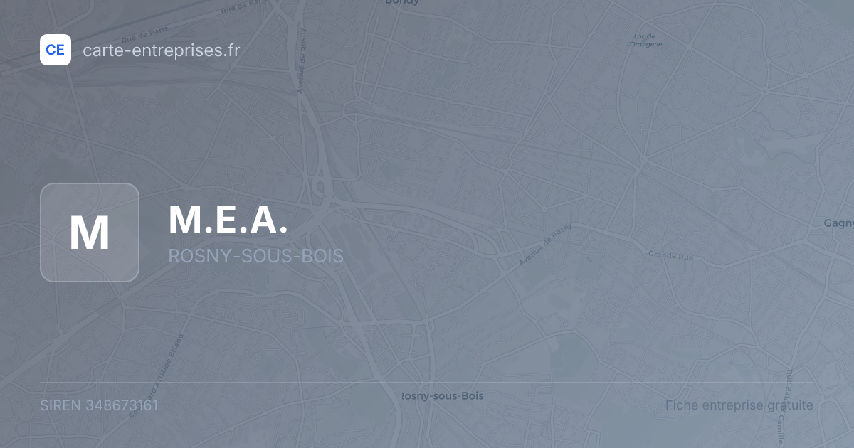 M.E.A. — 348673161 — fiche entreprise