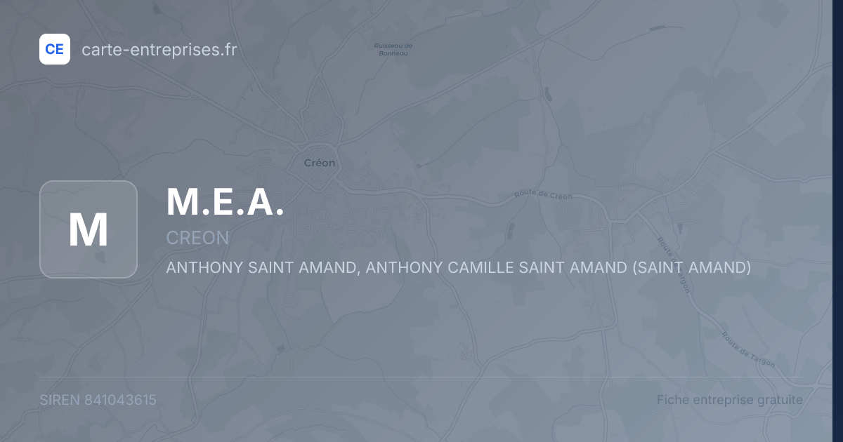 M.E.A. — 841043615 — fiche entreprise