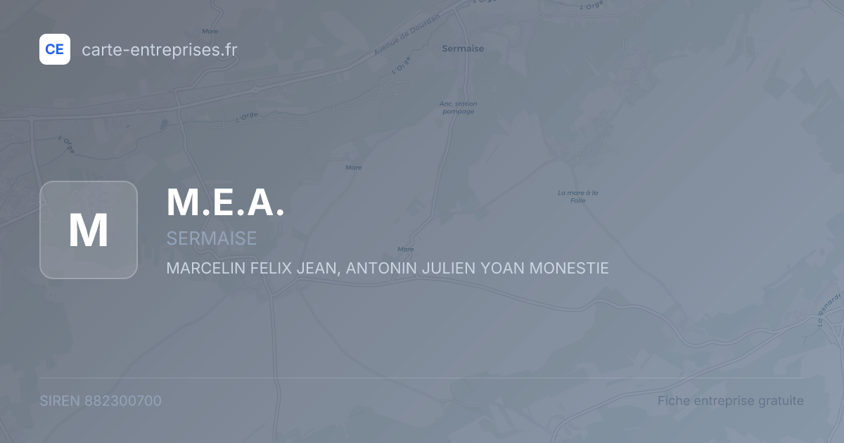 M.E.A. — 882300700 — fiche entreprise