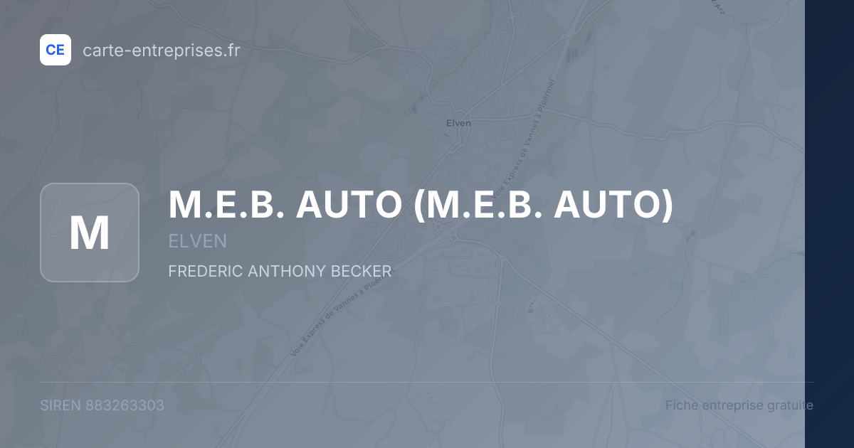 M.E.B. AUTO — 883263303 — fiche entreprise