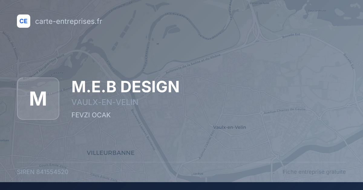 M.E.B DESIGN — 841554520 — fiche entreprise